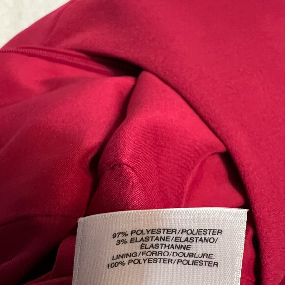 Albert Nipon Pink Red Sheath Dress Size 4 Sleeveless Fitted Cocktail Career - Picture 6 of 12